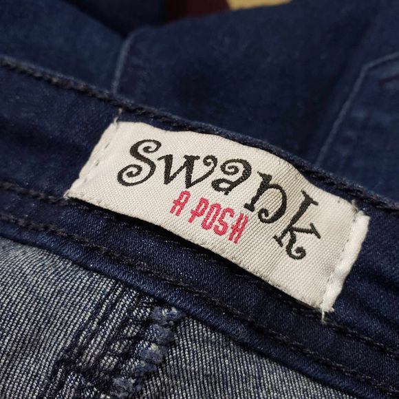 Swank A Posh size Large Blue Stretchy Jeans - Picture 7 of 8